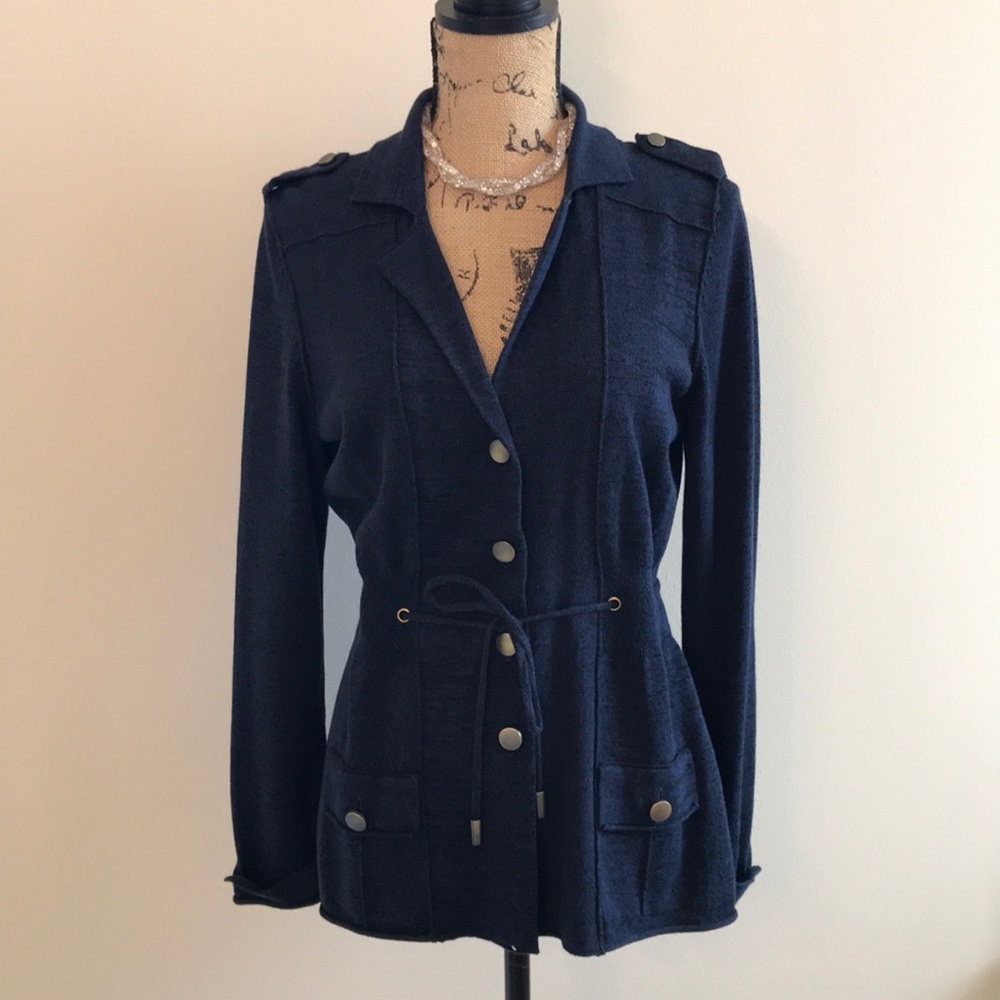 Navy sweater jacket